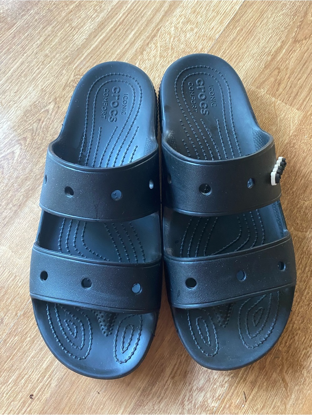 CROCS Black Double-Strap Slide Sandals size 11 men